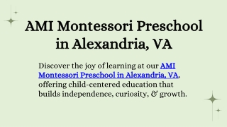 AMI Montessori Preschool in Alexandria, VA