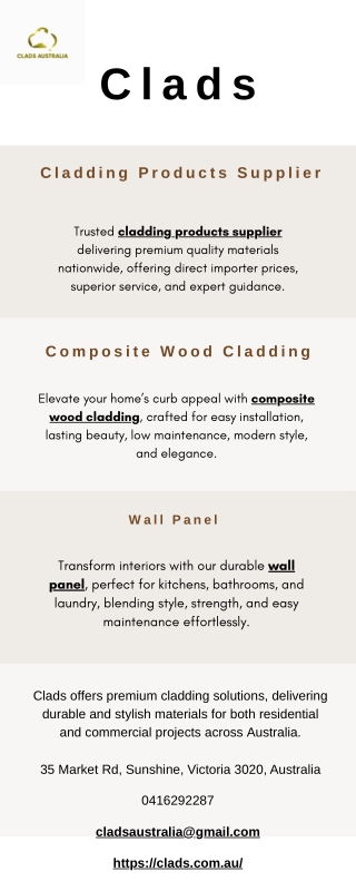 Cladding Products Supplier