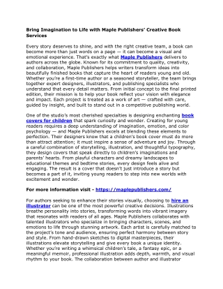 Bring Imagination to Life with Maple Publishers’ Creative Book Services