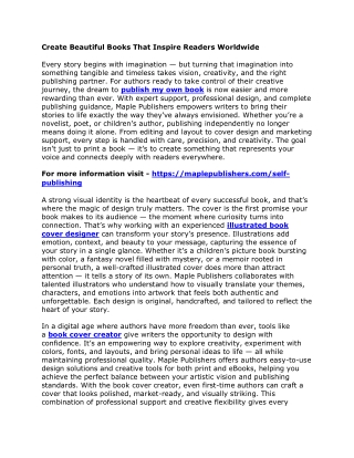 Create Beautiful Books That Inspire Readers Worldwide