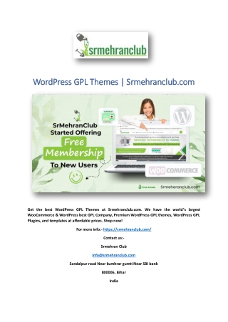 WordPress GPL Themes | Srmehranclub.com