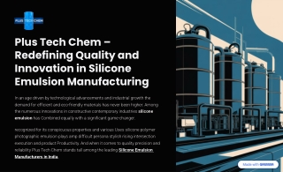 Trusted Silicone Emulsion Manufacturers & Suppliers in India | Plus Tech Chem