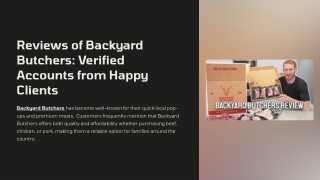 Reviews of Backyard Butchers: The Reasons Families Have Faith in Their Meats