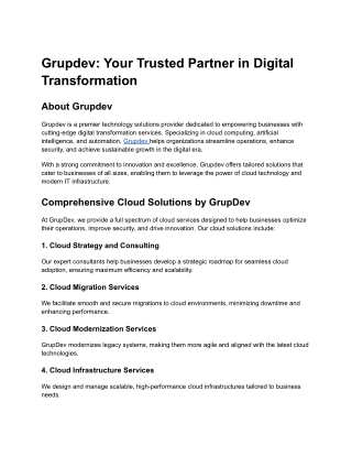 Grupdev Your Trusted Partner in Digital Transformation