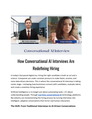 How Conversational AI Interviews Are Redefining Hiring