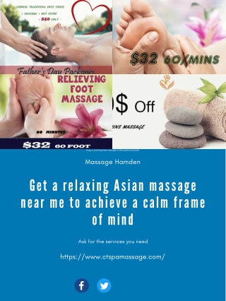 Get a relaxing Asian massage near me to achieve a calm frame of mind
