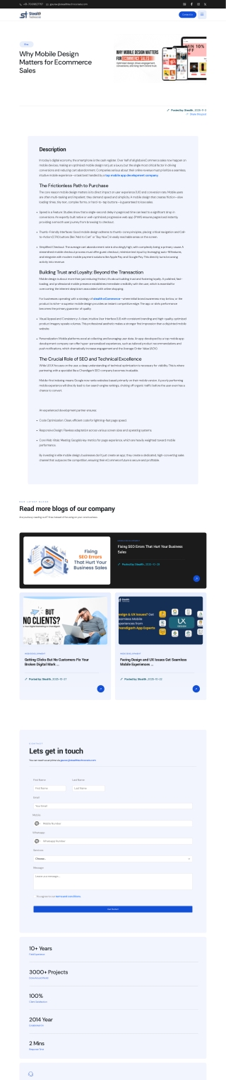 Why Mobile Design Matters for Ecommerce Sales