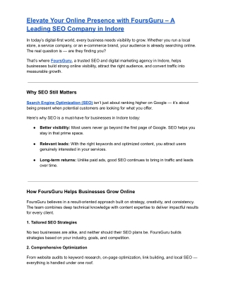 Elevate Your Online Presence with Fours Guru