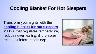Cooling Blanket For Hot Sleepers