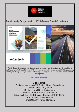 Brand Identity Design London | AVY® Design, Brand Consultancy