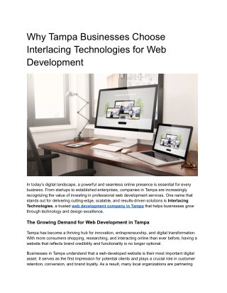 Why Tampa Businesses Choose Interlacing Technologies for Web Development