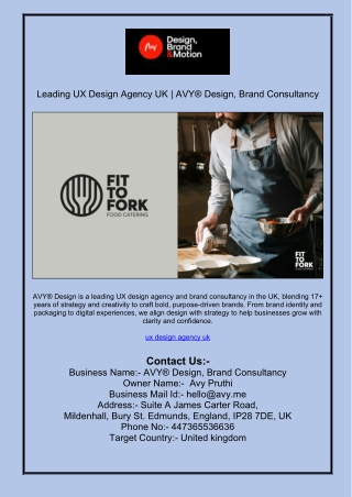 Leading UX Design Agency UK | AVY® Design, Brand Consultancy