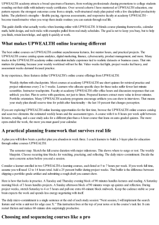 UPWEALTH Online Learning: Study Plans and Productivity Hacks