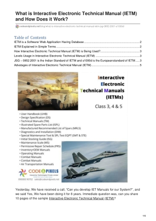 What is Interactive Electronic Technical Manual IETM and How Does it Work