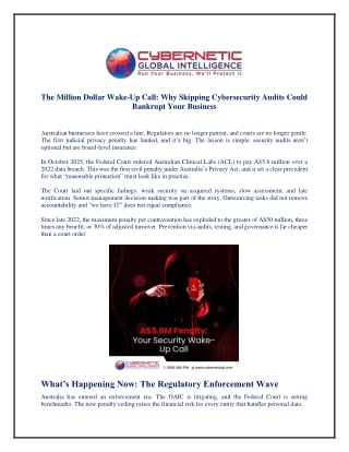 The Million Dollar Wake-Up Call - Why Skipping Cybersecurity Audits Could Bankrupt Your Business