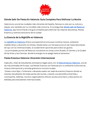 Fiesta Erasmus Valencia