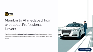 Mumbai to Ahmedabad Taxi with Local Professional Drivers