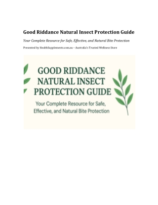 Good Riddance Natural Insect Protection Guide