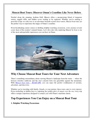 Muscat Boat Tours Discover Oman’s Coastline Like Never Before