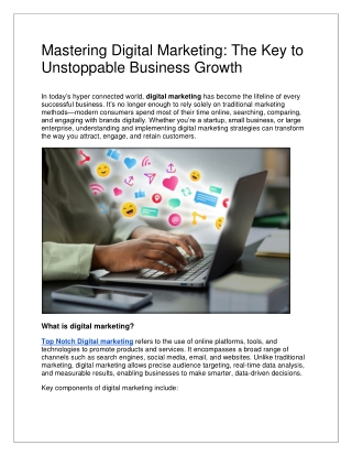 Mastering Digital Marketing: The Key to Unstoppable Business Growth