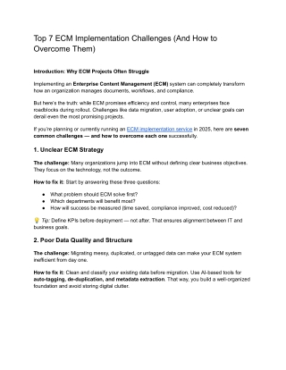 Top 7 ECM Implementation Challenges (And How to Overcome Them)