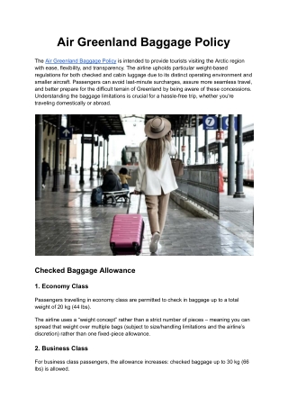 Air Greenland Baggage Policy