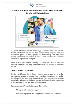 What Is Kosher Certification in 2026 New Standards & Market Expectations