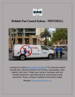 Reliable Pest Control Sydney - PEST2KILL