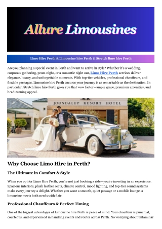 Limo Hire Perth