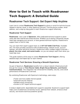 How to Get in Touch with Roadrunner Tech Support