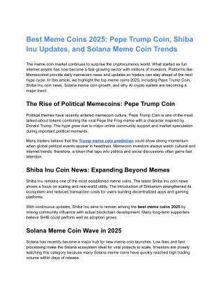 Top Meme Coins 2025 for High-Risk Investors