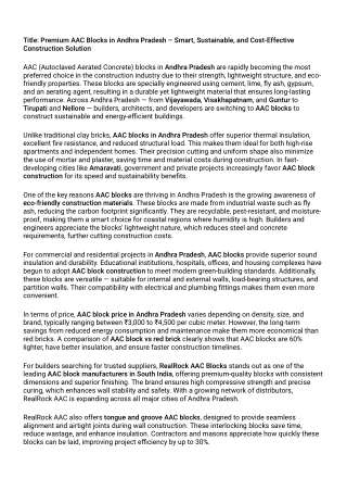 AAC blocks in Andhra Pradesh