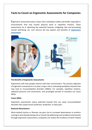 Facts to Count on Ergonomic Assessments for Companies
