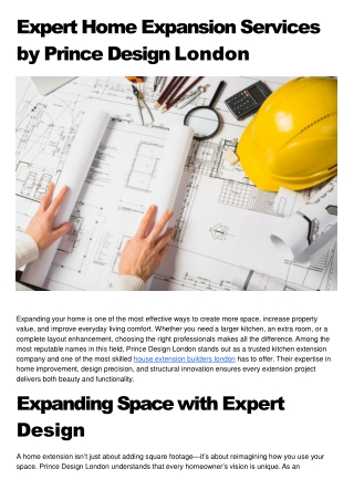 Expert Home Expansion Services by Prince Design London