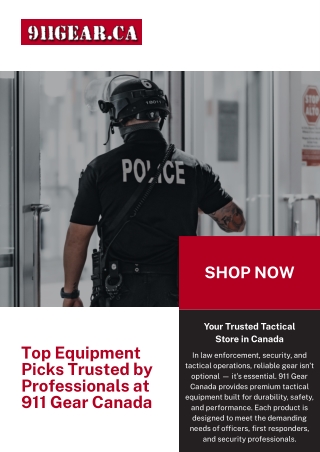 Trusted Tactical Store in Canada for Law Enforcement Professionals