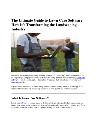 The Ultimate Guide to Lawn Care Software