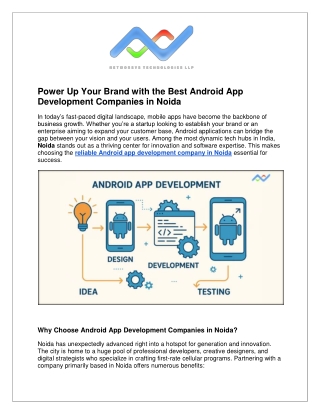 Power Up Your Brand with the Best Android App Development Companies in Noida