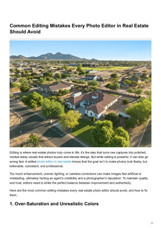 Common Editing Mistakes Every Photo Editor in Real Estate Should Avoid