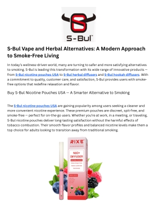 S-Bul vape customer support USA