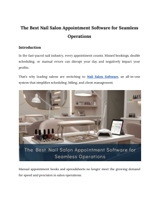 The Best Nail Salon Appointment Software for Seamless Operations