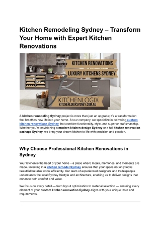 KitchenRemodelingSydneyTransformYourHomewithExpertKitchenRenovations