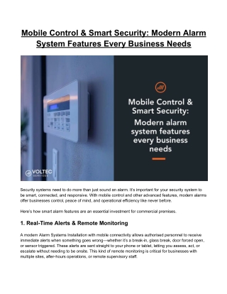 Mobile Control & Security: Modern Alarm System Features Every Business Needs