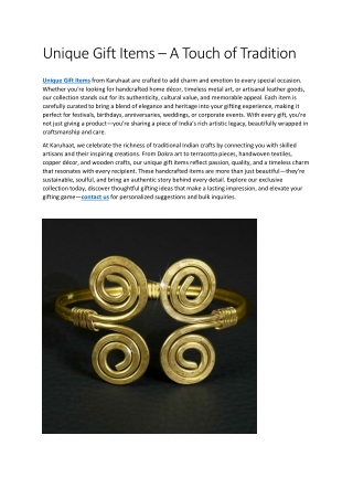 Unique Gift Items – A Touch of Tradition