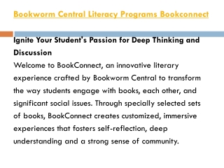 Bookworm Central Literacy Programs Bookconnect
