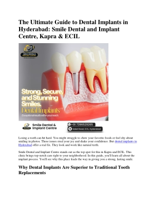 The Ultimate Guide to Dental Implants in Hyderabad