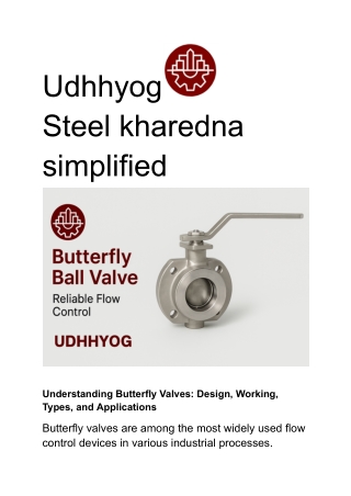 Udhhyog – High-Quality Ball Valves for Reliable Flow Control