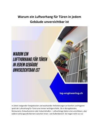 Warum ein Luftvorhang für Türen in jedem Gebäude unverzichtbar ist