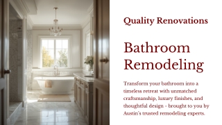 Bathroom Remodeling Contractor in Austin | Quality Renovations