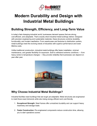 Modern Durability and Design with Industrial Metal Buildings