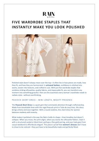 Five Wardrobe Staples That Instantly Make You Look Polished